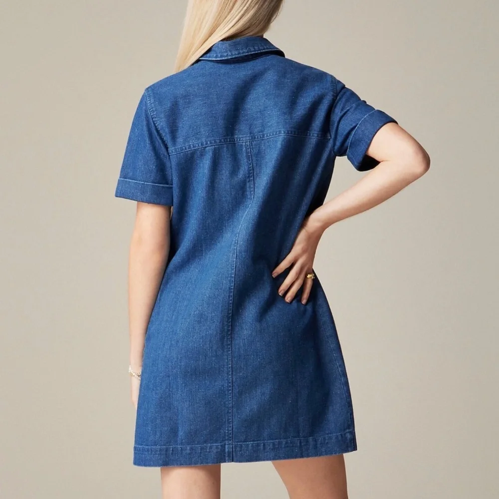 NWT | JCrew Denim Utility Pocket Dress | Sz 8 - Picture 2 of 5